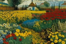 A kingdom filled with flower gardens painted by Vincent Van Gogh