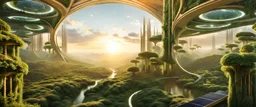 The scene is not perfect, but it's beautiful in its own way. In this Solarpunk world, where technology exists alongside nature, a new era has emerged. The 2040s are now upon us, and with them comes the promise of progress in harmony with the natural world.