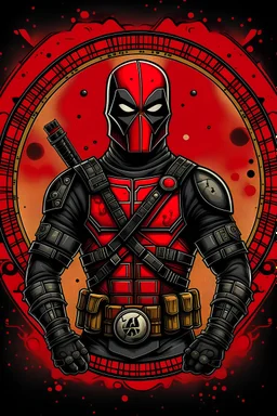 Deadpool star wars style with imperial logo on hist chest