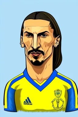 Zlatan Ibrahimovic Swedish football player cartoon 2d