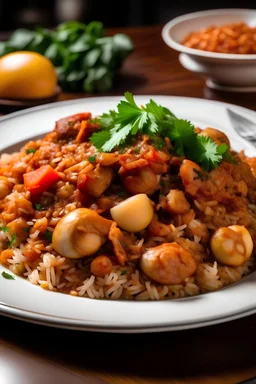 A plate of jambalaya: Jambalaya is a classic Creole dish made with rice, meat, and vegetables. It’s a staple of Creole cuisine and would be a great addition to any Creole restaurant menu.