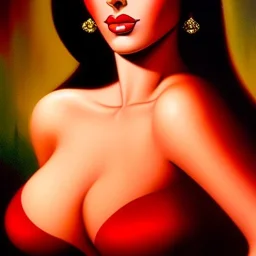 portrait of beautiful busty jessica rabbit painting by Brom, oil on canvas, cinematic composition, extreme detail,fit full head inside picture