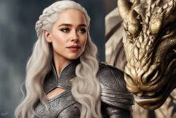 Emilia Clarke skich Oil cartoon artstyle , mother of dragon them, intricate details, highly detailed, high details, detailed portrait, masterpiece,ultra detailed, ultra quality