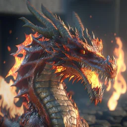 fire dragon, unreal engine 5, 8k resolution, photorealistic, ultra detailed