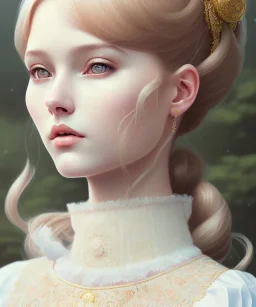 a realistic full face portrait of beautiful young and cute russian lolita girl, adorable, seductive and sexy looking, slight smile, intricate, elegant, highly detailed eyes, digital painting, 8k, artstation, concept art, smooth, sharp focus, illustration, studio quality, art by victo ngai