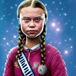 portrait of Greta Thunberg miss universe