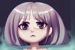 cute sad lonely chibi girl