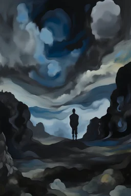 The image features a moody, abstract painting of a figure standing in a desolate landscape, surrounded by swirling clouds and jagged rock formations. A lone figure, appearing to be Diopter, stands confidently with arms crossed, staring out into the horizon. The colors are dark and brooding, with shades of gray, black, and deep blues. The words "The Undeniable Truth" are painted in bold, edgy font at the top of the image, with Diopter's name in smaller, understated letters at the bottom.