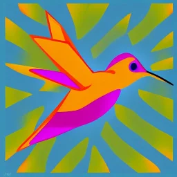 hummingbird geometric abstract