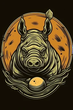 rhinoceros + egg +fierce + logo