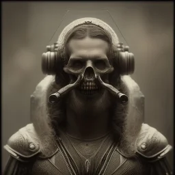 A viking with muscles and sharp blaids, hr giger, scary, steam punk, realistic, made in octane, cinematic, ultra-realistic, extremely detailed octane rendering, 8K, VRAY Super Real ar 2:3, dof photorealistic futuristic 50mm lens hard lighting dark gray tintype photograph, realistic lighting, sepia color