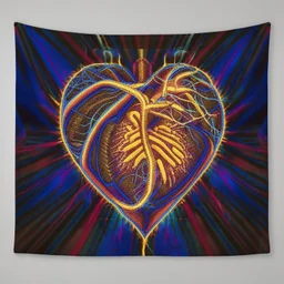electric heart in tapestry