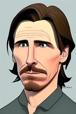 Christian Bale British actor cartoon 2d