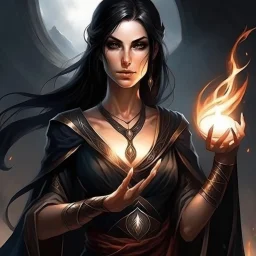 a powerful sorcerer, elder scrolls, female, pretty, attractive, hermaeus mora, black hair