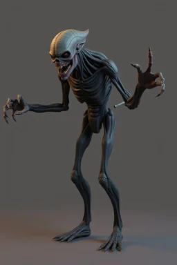 humanoid monster for a horror , silent hill style, creepy, 3d model, t-pose, full lenght