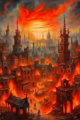 infernal city painting olép
