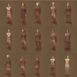 sprite sheet character, rimworld style