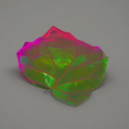 transparent multicolor crystal rose leaf