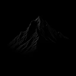 draw a black mountian with black background