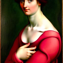 portrait of a young beautiful woman Michelangelo style