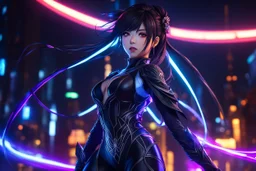 Hot Asian in 8k solo leveling shadow artstyle, silk theme, spider costum, dynamic pose, oshare kei, hurufiyya, rtx , neon lights, intricate details, highly detailed, high details, detailed portrait, masterpiece,ultra detailed, ultra quality