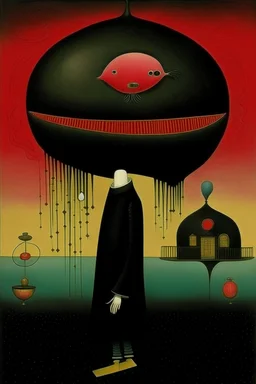 Surreal sinister weirdness Style by Duy Huynh and Clive Barker and Max Ernst, fractional reserve daydream <lora:SurrealHorror:0.6> , strange inconsistencies and absurdities of war orrors, eerie, weird colors, smooth, neo surrealism, abstract quirks by Bruno Munari, album art