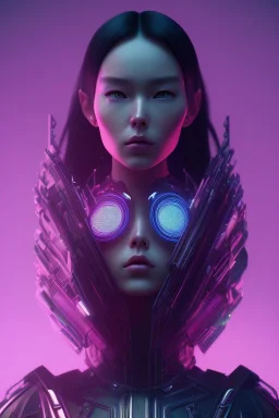 MCU Portrait, Front image, cyberpunk Asian woman rabbit mask, black pink color, latex dress, highly detailed, concept art, smooth, unreal engine 5, god rays, ray tracing, RTX, lumen lighting, ultra detail, volumetric lighting, 3d, finely drawn, high definition, high resolution.