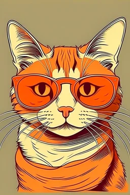 weet illustration of a cat in a sunglasses, in a cartoon style