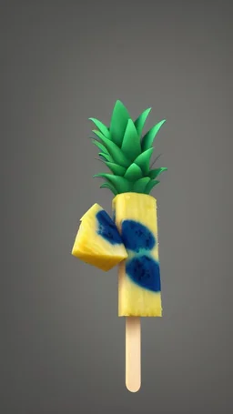 Popsicle, lick, pineapple