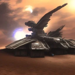 Armored Core machine robot fights another Armored Core fly in the sky in the desert with the ocean where you can see the space in the sky with the night on the horizon, 4k resolution