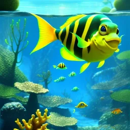 cute fish, 8k resolution, ultra hyperdetailed, Unreal Engine 5, very small details, realistic, normal colours, realistic lighting, complex 3d render, cinema 4d