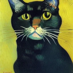 Portrait of a cat by Van Gogh