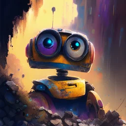 Wall-E, digital art, anime, 4k, full details, high resolution, colorful