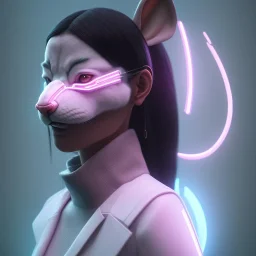 Portrait avatar image, cyberpunk Asian woman, rabbit mask, black pink color, highly detailed, concept art, smooth, unreal engine 5, god rays, ray tracing, RTX, lumen lighting, ultra detail, volumetric lighting, 3d, finely drawn, high definition, high resolution.