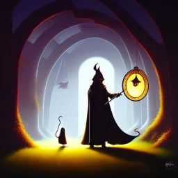 The Grim Reaper, a plague doctor and a mouse, considering the future of the universe, art by RHADS