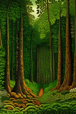 A forest designed in Mehndi design painted by Frank Wilson