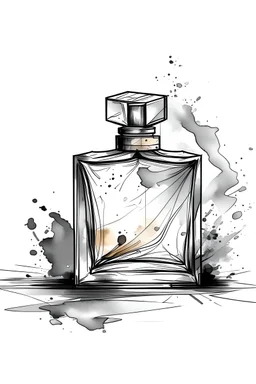 perfume with reinforced concrete on a white background drawing graphics