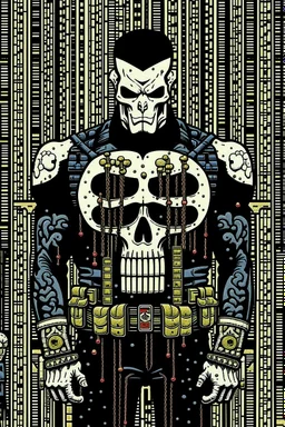 punisher sku;; where's wally in the style of Hiroshi Nagai