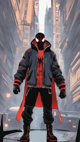 miles morales in solo leveling shadow artstyle, viking them, full body, apocalypse, intricate details, highly detailed, high details, detailed portrait, masterpiece,ultra detailed,best quality