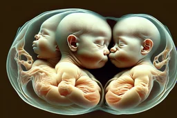 Two twin babies in the womb