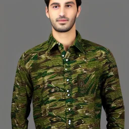 Brown and green Camouflaged shirt