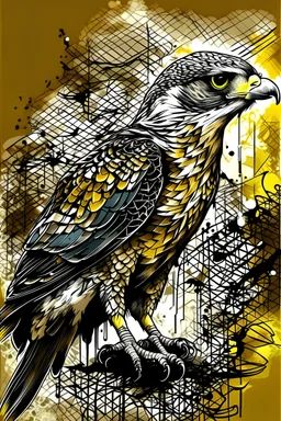 graphiti falcon bird
