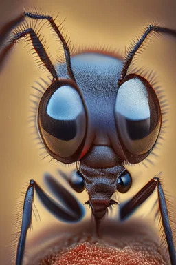 portrait of ant in microscope