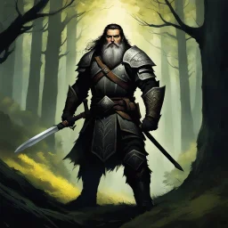 In the heart of the ancient woods, where shadows whispered of long-forgotten legends, the dwarf Halrin Ironfist stood alone, a single figure amidst a world of towering trees and unseen dangers. His breath was steady, his heartbeat a drum in the silence, and his grip firm upon the hilt of his blade. Before him, the earth trembled under the weight of the Gholgaroth, an ancient terror whose very name was enough to turn the boldest warriors pale. Legends claimed it had been born in the bowels of the