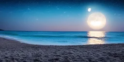 night beach whit full moon