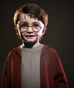 Harry potter toddler, full body, dramatic lighting, hyper realistic