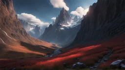 A mountain valley. a cliff wall full of white hot magma. dark fantasy concept art, exquisite realism, a masterpiece, dynamic lighting, hyperdetailed, intricately detailed, deep color, Unreal Engine, volumetric lighting , Epic cinematic brilliant stunning intricate meticulously detailed dramatic atmospheric maximal,