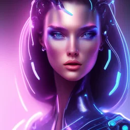 cyberblue, head, woman, portrai, tron