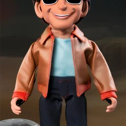 wide view Fonzie From happy days toy Action figure doll 1977 realistic (thumbs-up) (face) rayban grin, fonzarelli