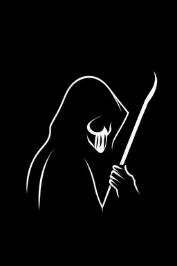 Extremely simple logo representing the shadow of the grim reaper. Noi